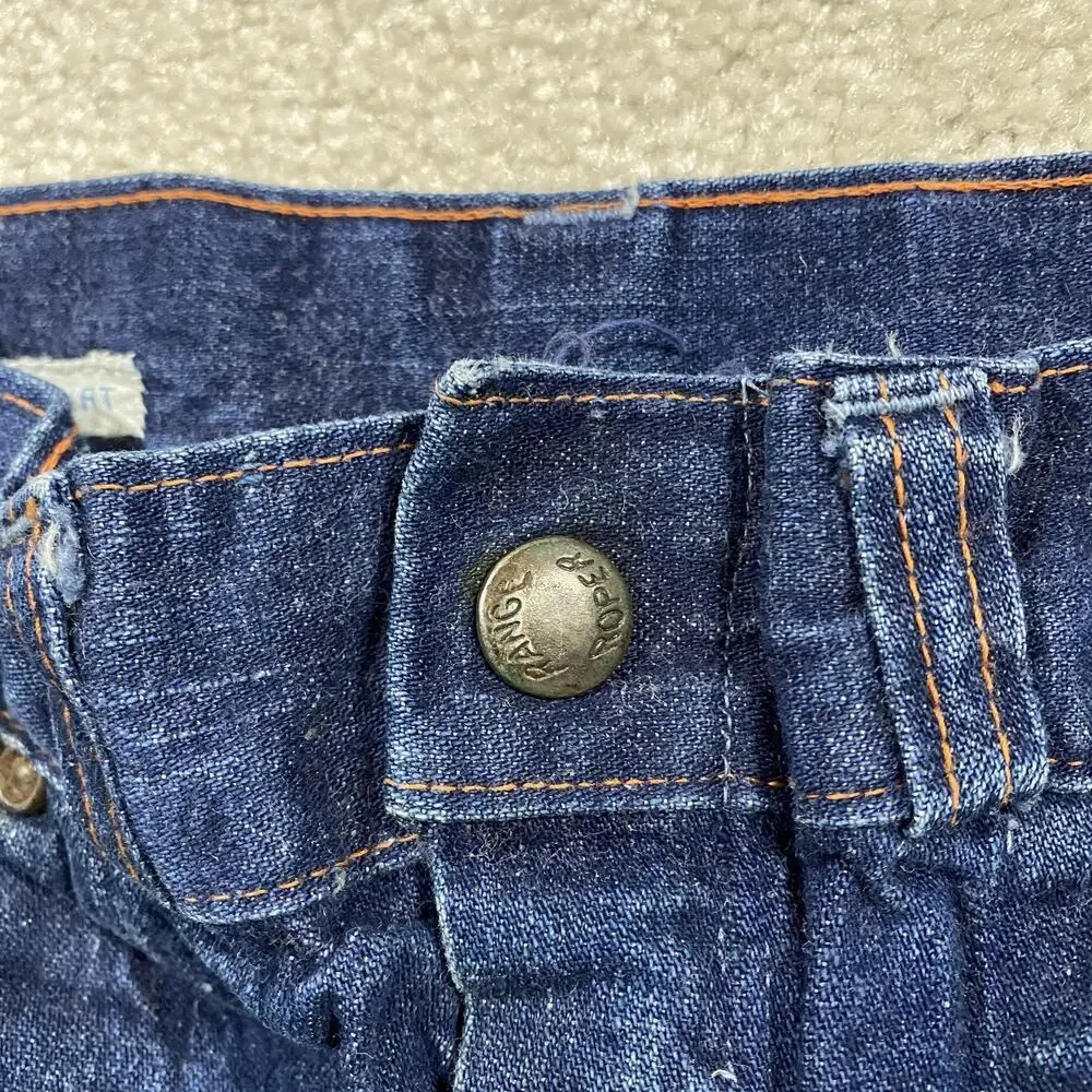 Vintage 50s Range Roper Jeans Mens Blue Denim Workwear Wide Leg High Rise